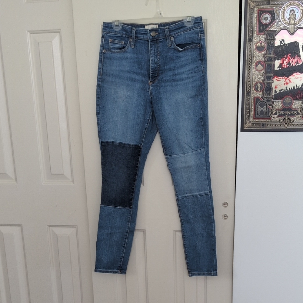 Universal Thread Blue Patchwork Skinny Jeans - image 1